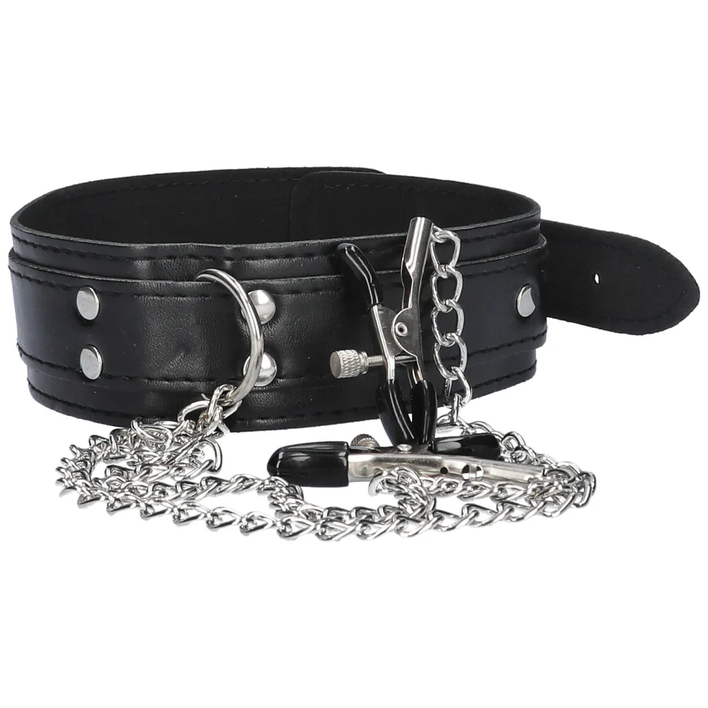 Black Collar with Nipple Clamps - Image 4