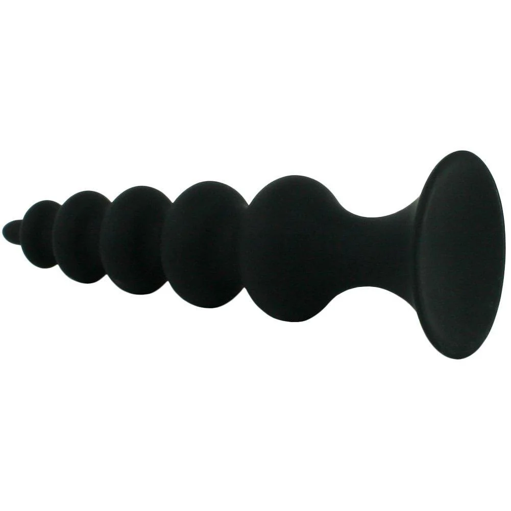 Beaded Silicone Anal Plug With Suction Cup Base - Image 3