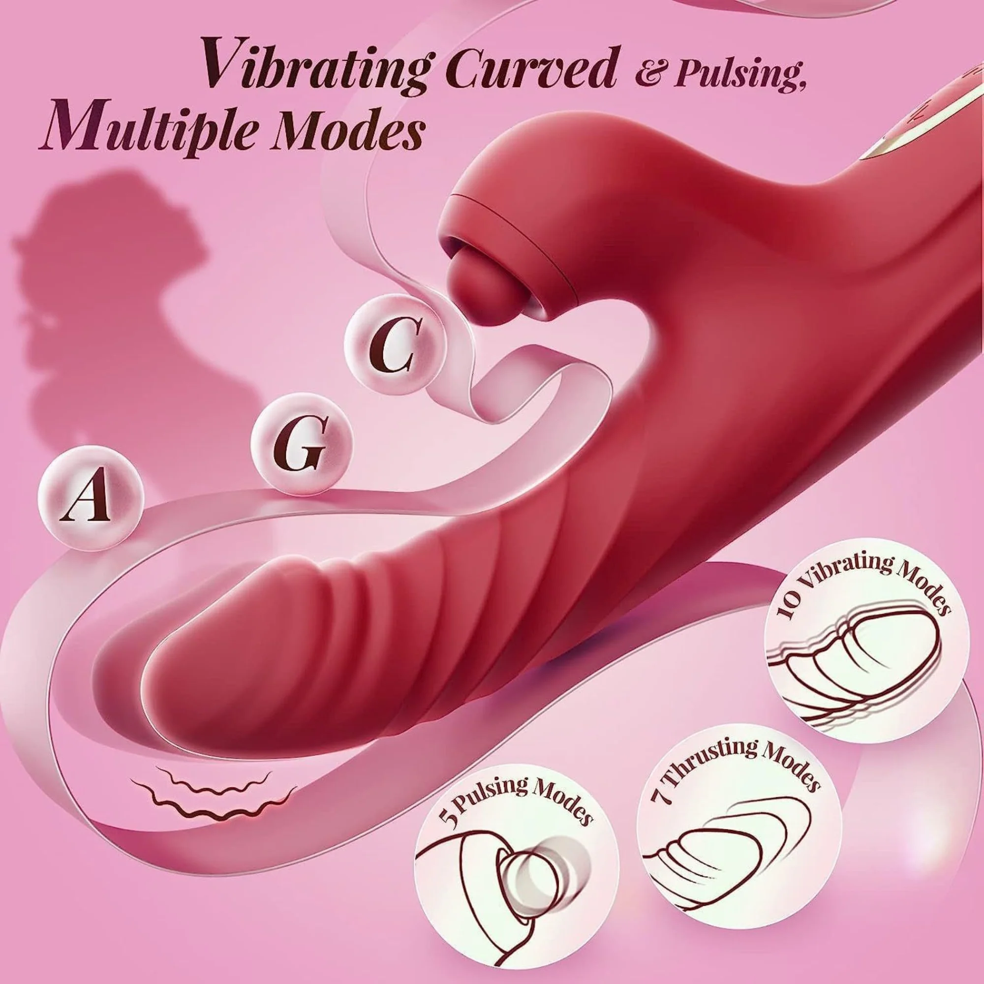 Thrusting Ribbed Rabbit Vibe with Clitoral Nub - Image 10
